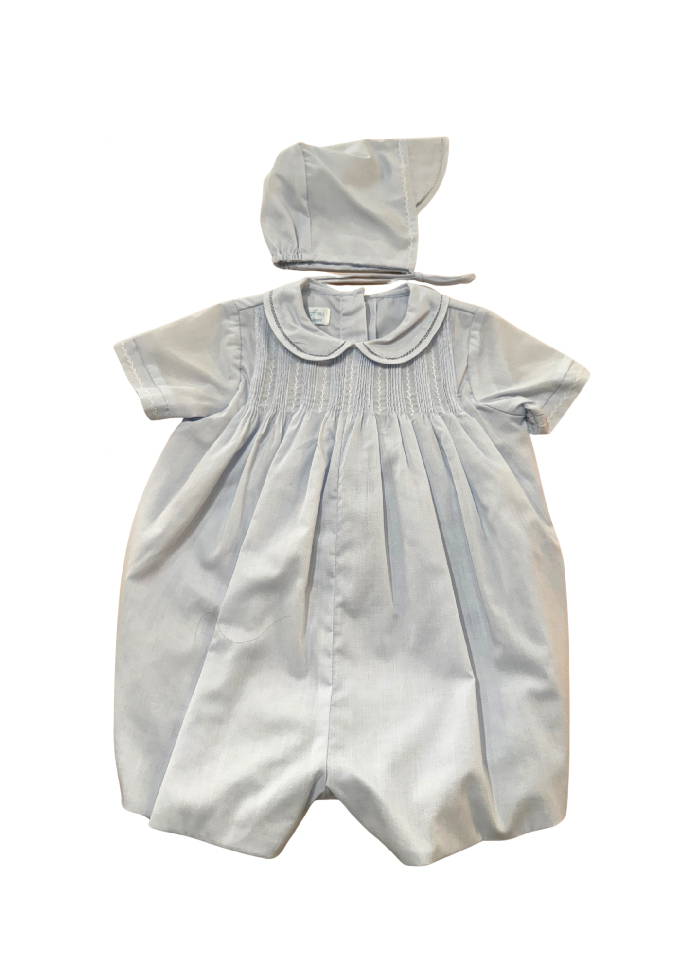 Petit Ami Baby Blue Romper & Bonnet