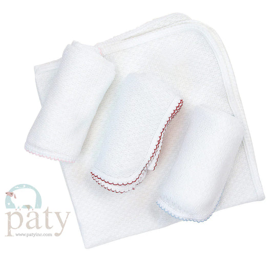 Paty Knit Receiving Blanket - No Bow