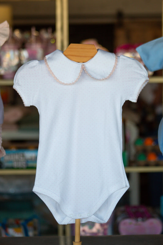 Bitty Dot Onesie with Ruffle Collar