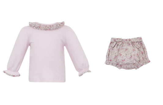 Rose Pink Floral Bloomer Set