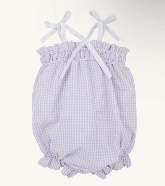 Rosey Romper in Lauderdale Lavender Gingham