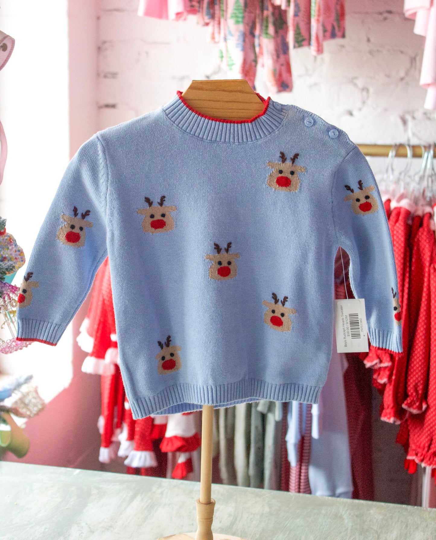 Boys Rudolph Heads Sweater