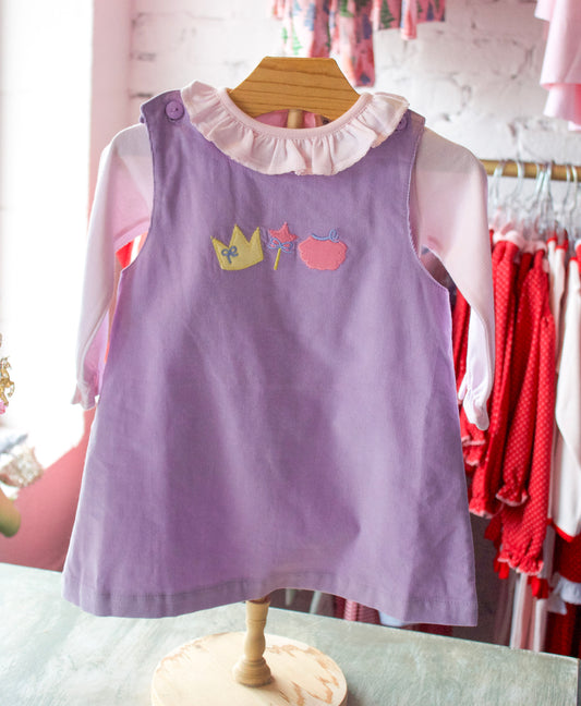 Crown Wand Tutu Corduroy Jumper Dress
