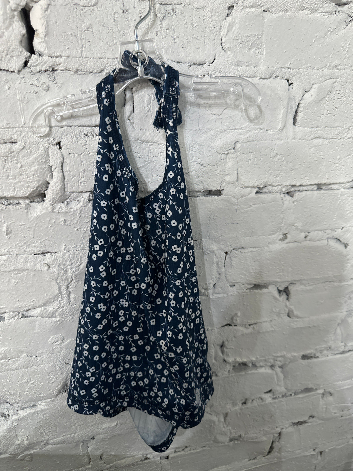 Navy floral halter top