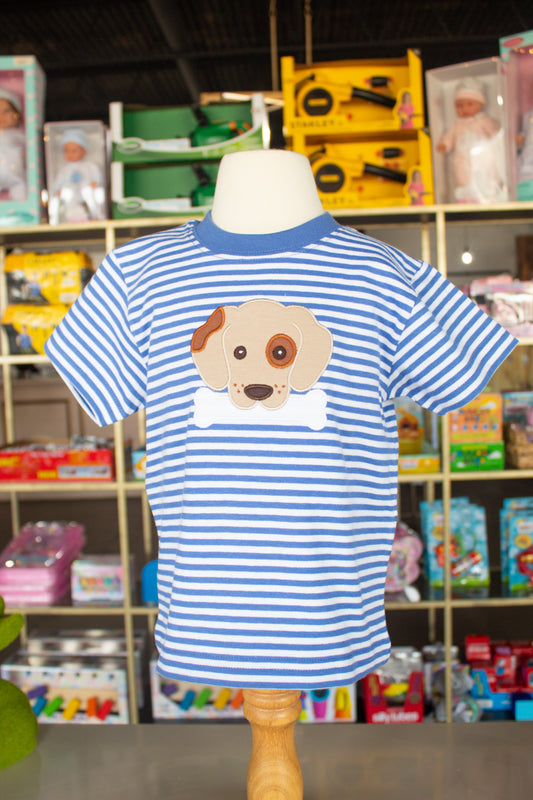 Dog With Bone Striped SS T-Shirt