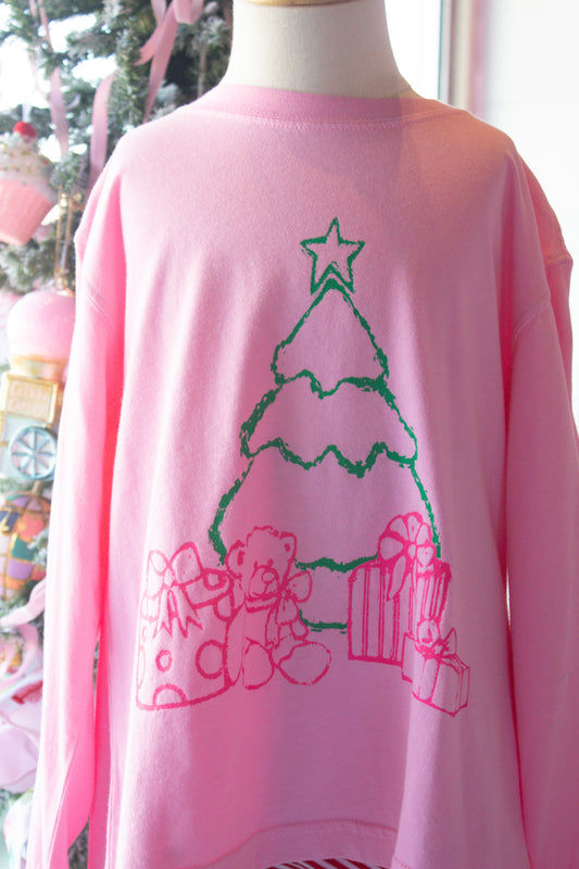 Long Sleeve Christmas Tree With Presents Shirt