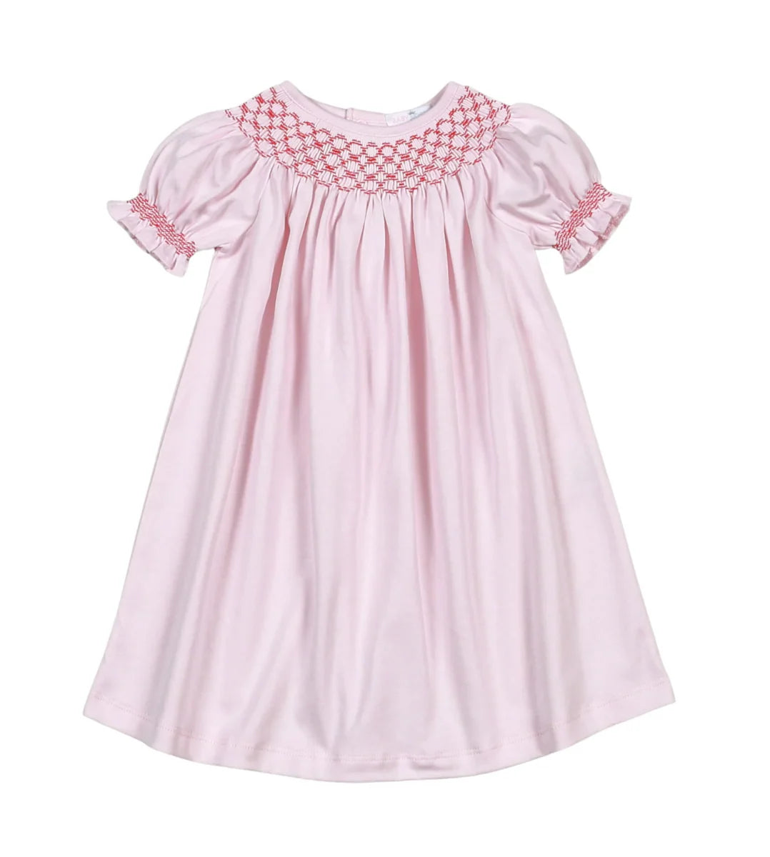 Rosy Holiday Hand Smock Bishop Dress