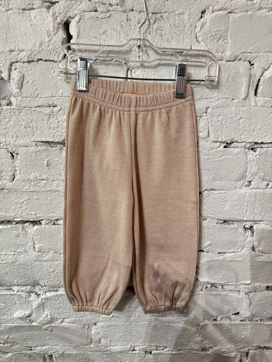 Boys Bubble Pants in Sand/White Thin Stripe