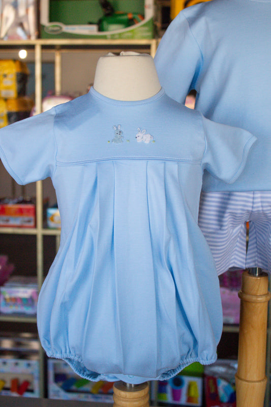 Baby Blue Bunnies Pleated Bubble