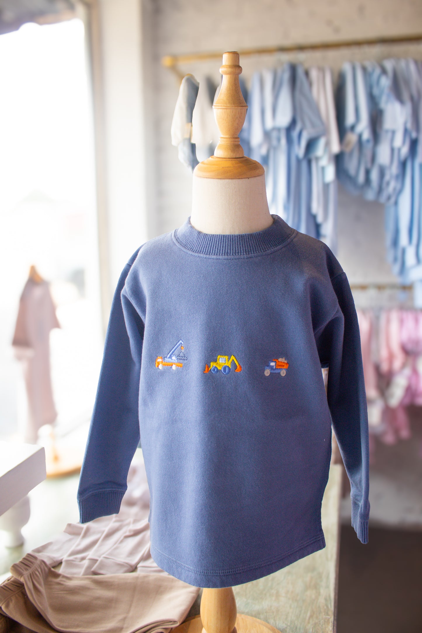 Construction Sweatshirt in Slate Blue