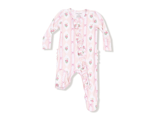 2 Way Zipper Footie - Ogee Lace Floral