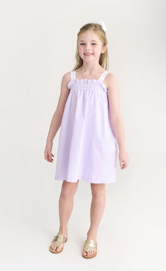 Lainey's Little Dress in Lauderdale Lavender Gingham