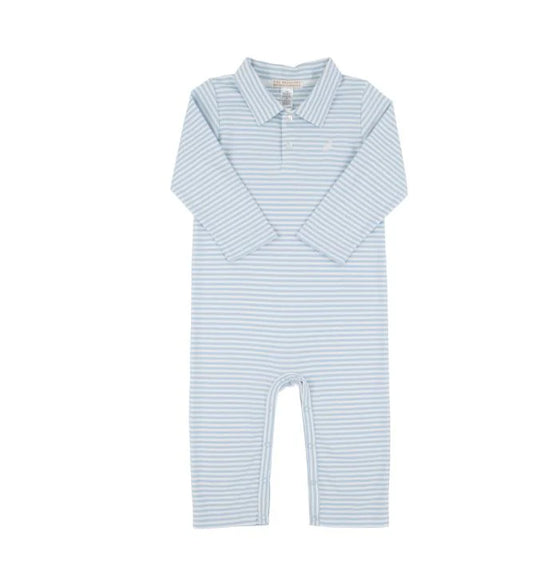 Romper in Beale St Blue & Worth Ave White