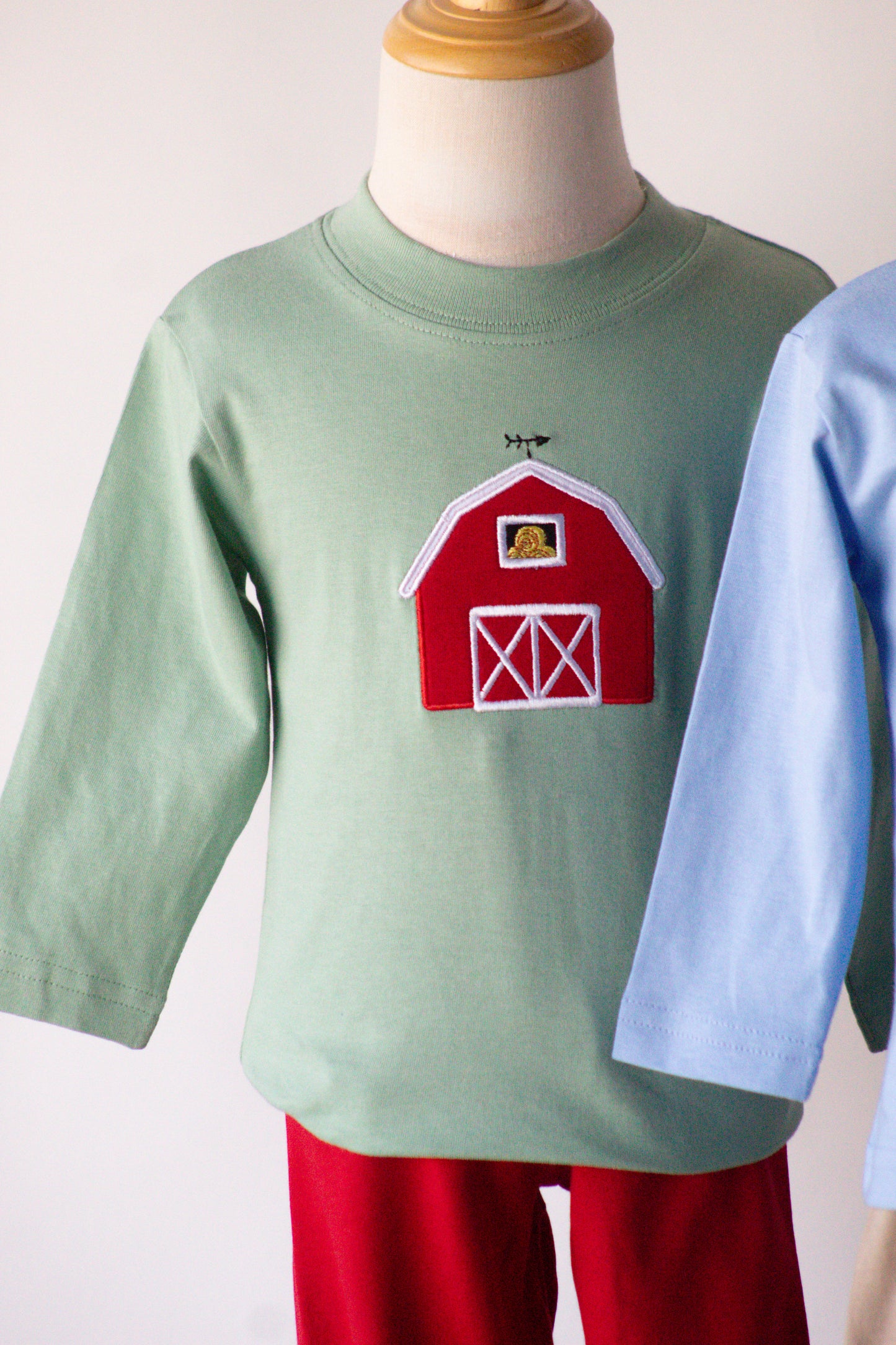 Barn With Hay Bales Long Sleeve