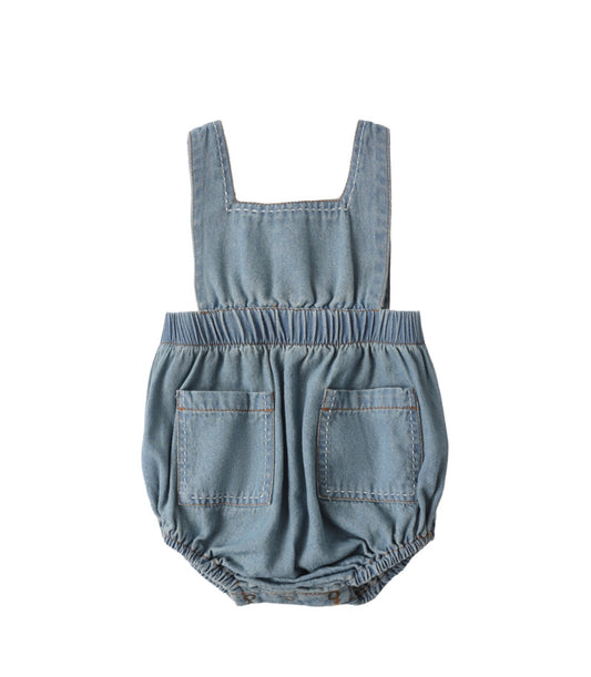 Denim Romper Washed Blue
