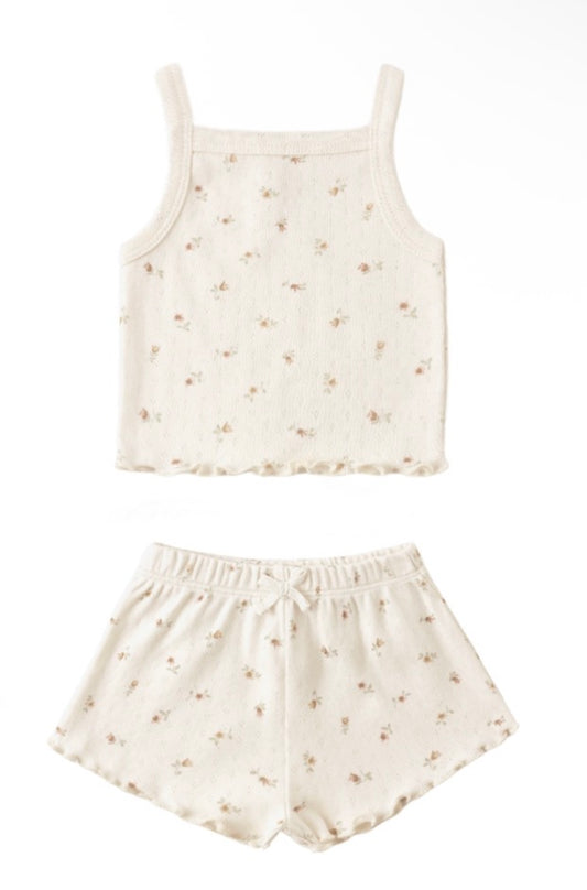 Pointelle Tank + Shortie Set in Petit Fleur