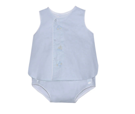 Blue Blanche Diaper Set - Transportation