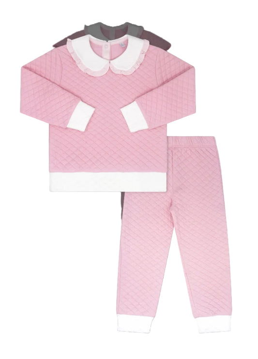 Cooper Quilted Playsuit in Petal Pink