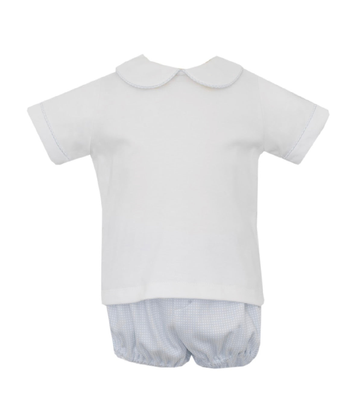 Blue Gingham Diaper Set