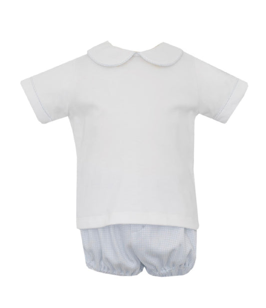 Blue Gingham Diaper Set