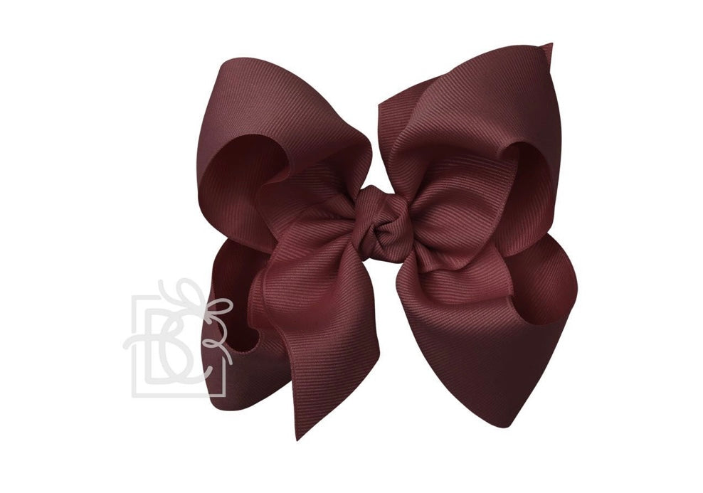 Grosgrain Bow with Knot on Med Alligator Clip 5.5" (HUGE)