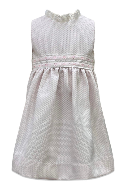 Lissie Dress in Pink & White Pique