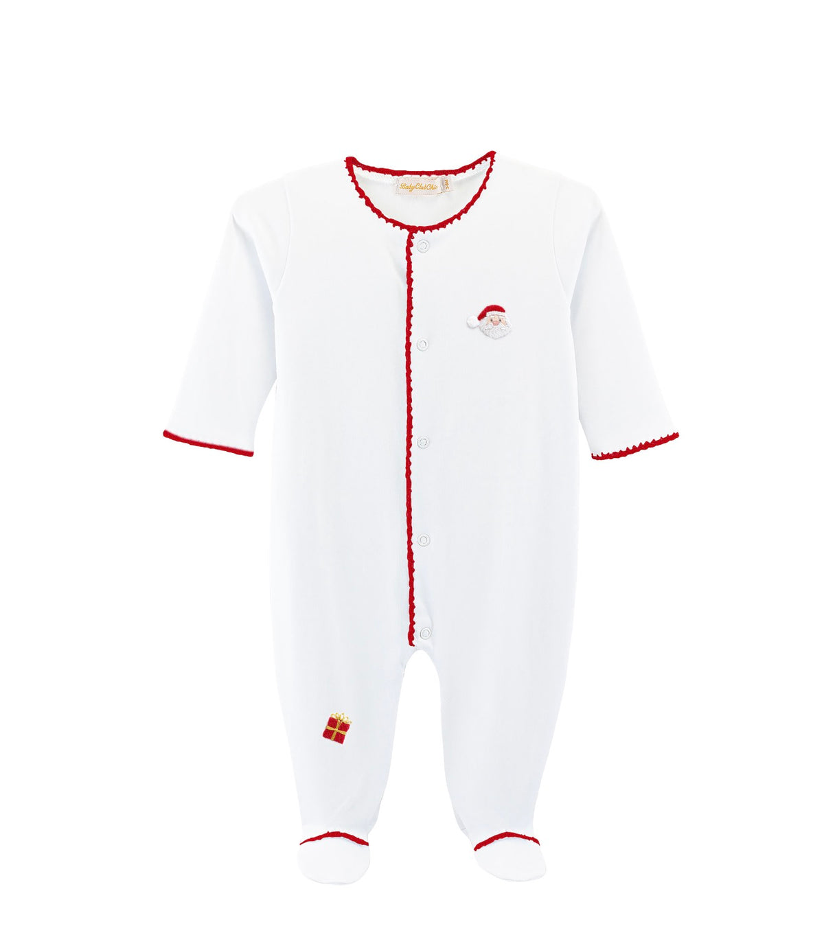 Santa Is Here Embroidered Footie