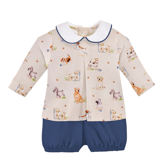 Dog Days Printed Pima Diaper Set