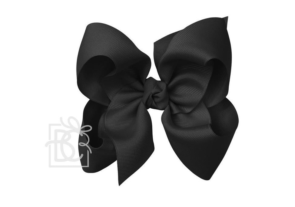 Grosgrain Bow with Knot on Med Alligator Clip 5.5" (HUGE)