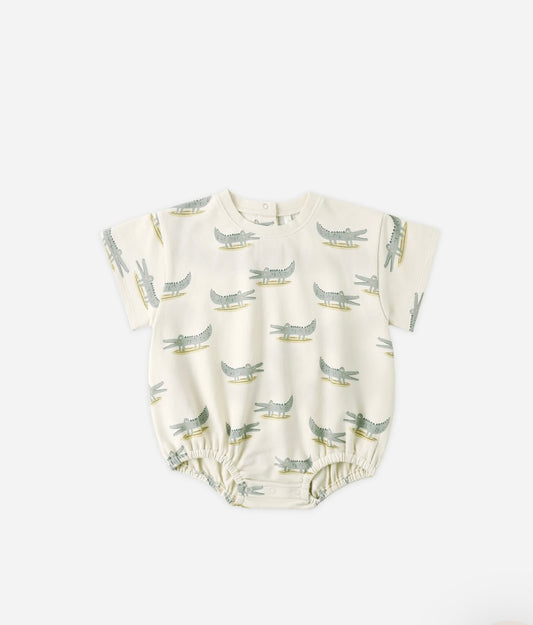 Relaxed Bubble Romper Alligators