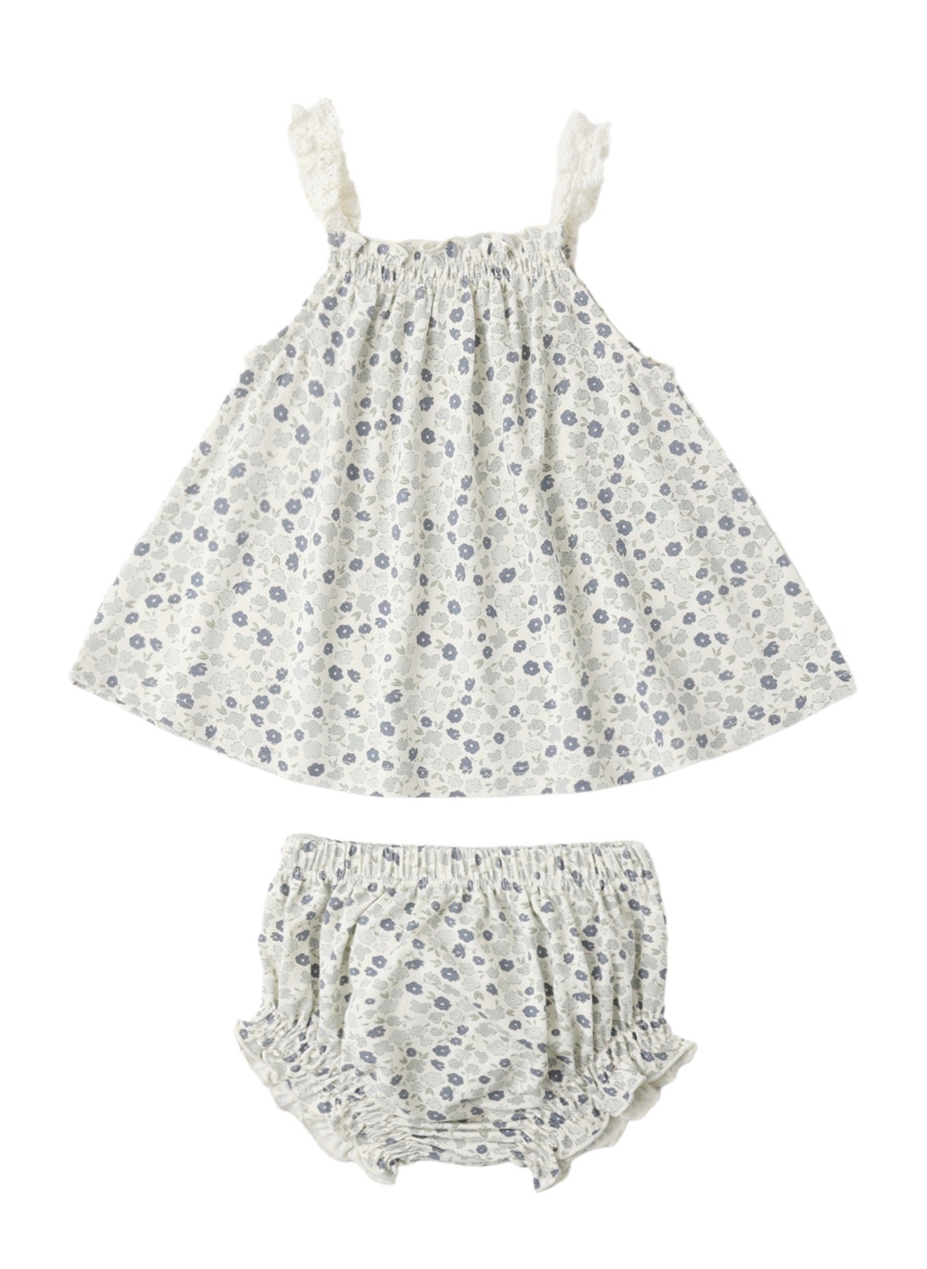 Swing Top & Bloomer Set in Blue Ditsy
