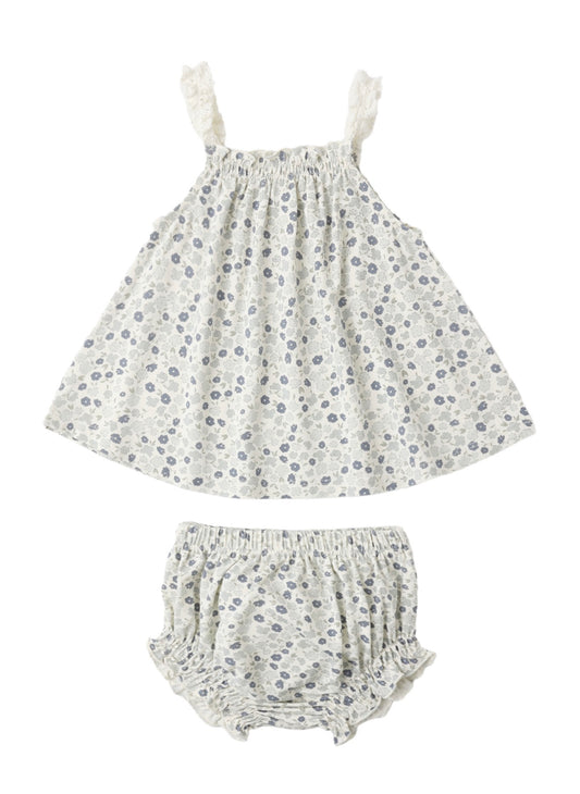 Swing Top & Bloomer Set in Blue Ditsy