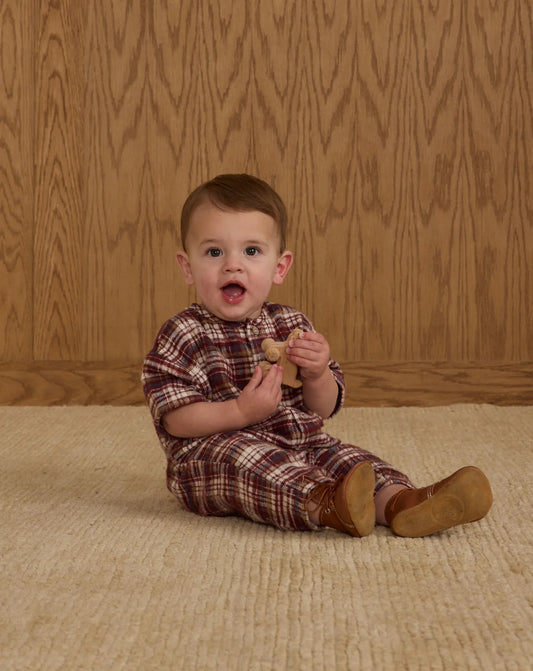 Hayes Jumpsuit in Burgundy Plaid