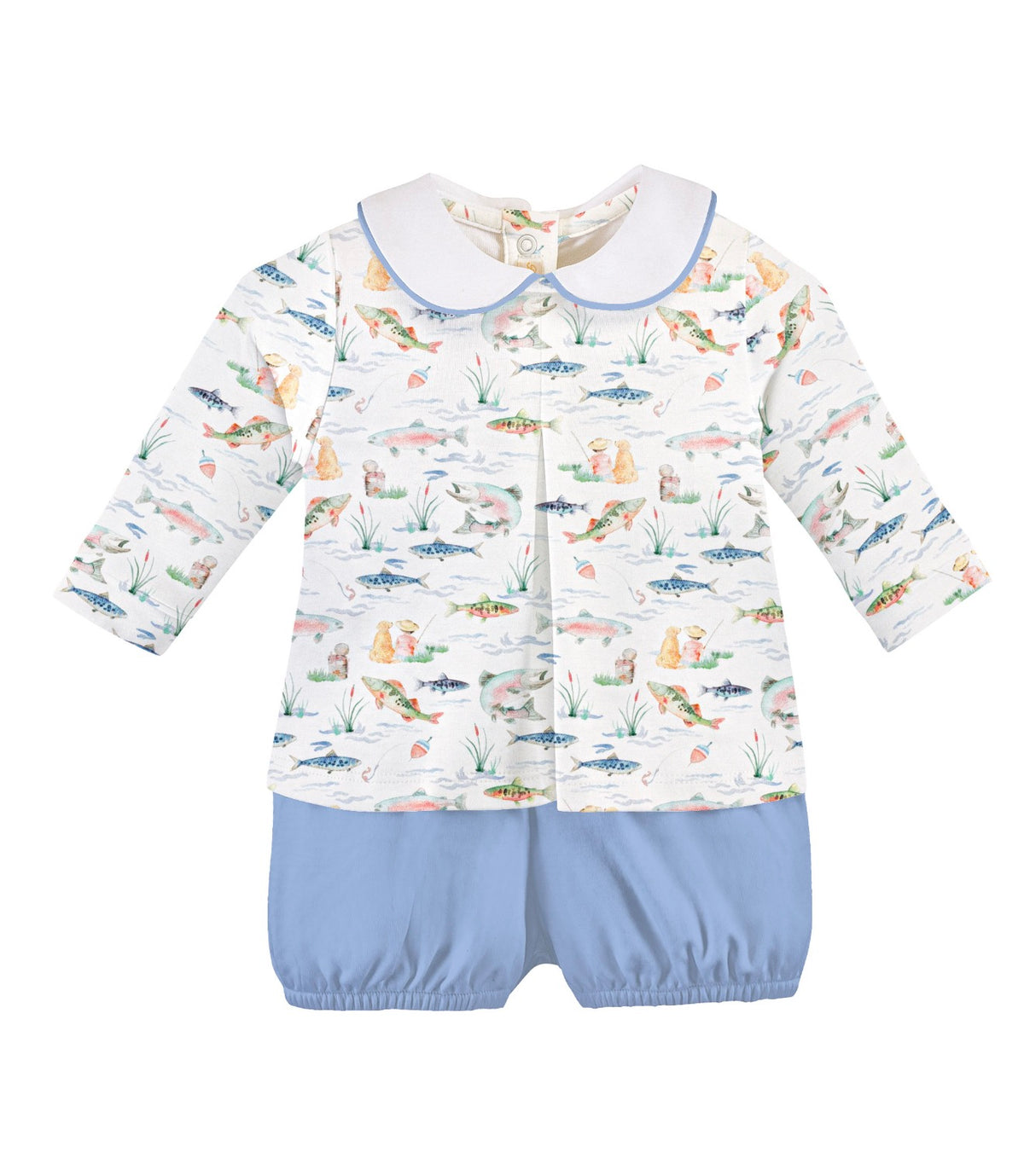 Gone Fishing Pima Printed Diaper Set