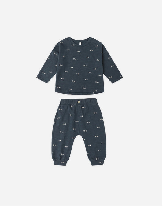 Long Sleeve Tee + Pant Set in Stars