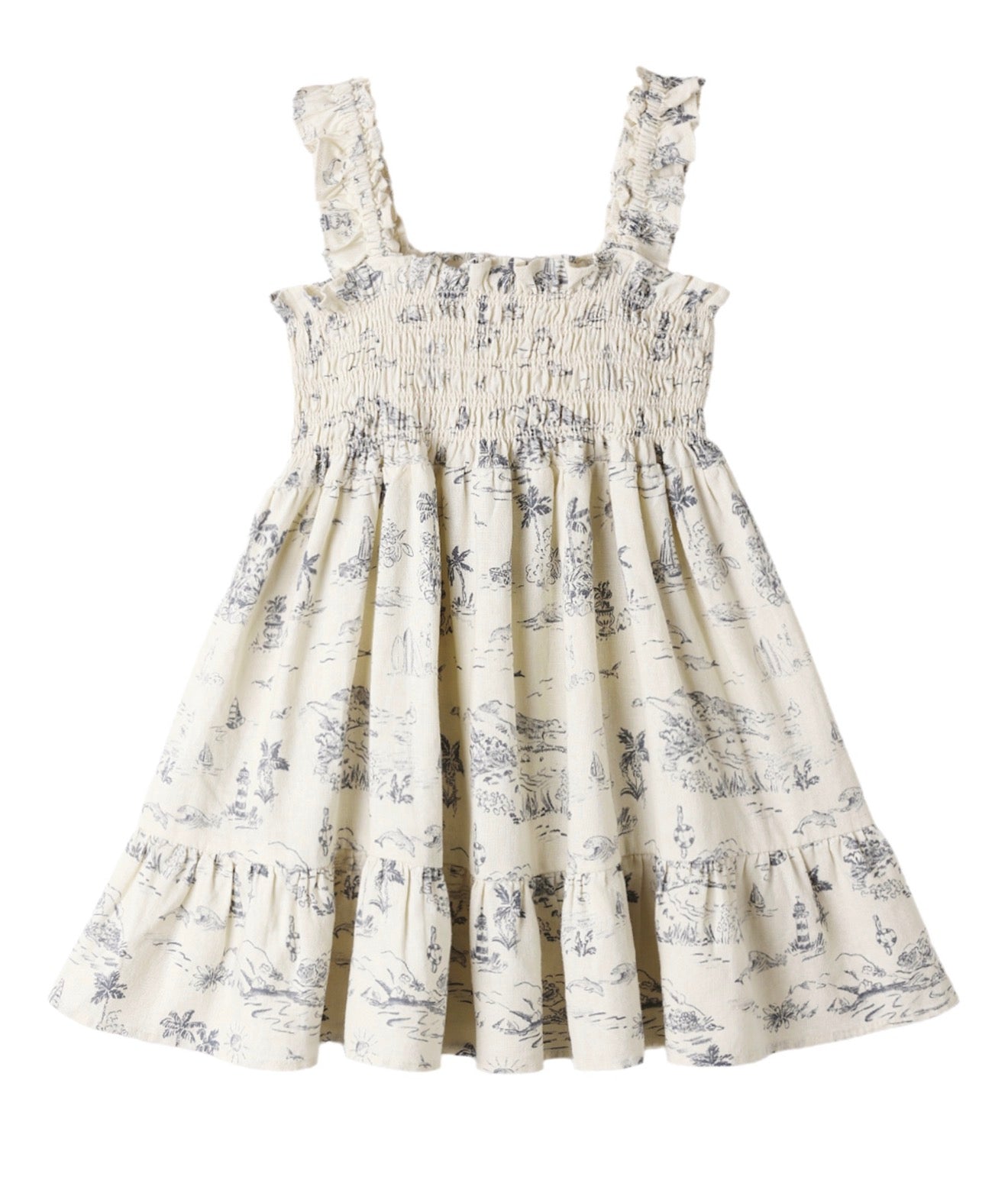 Sutton Dress Ocean Toile