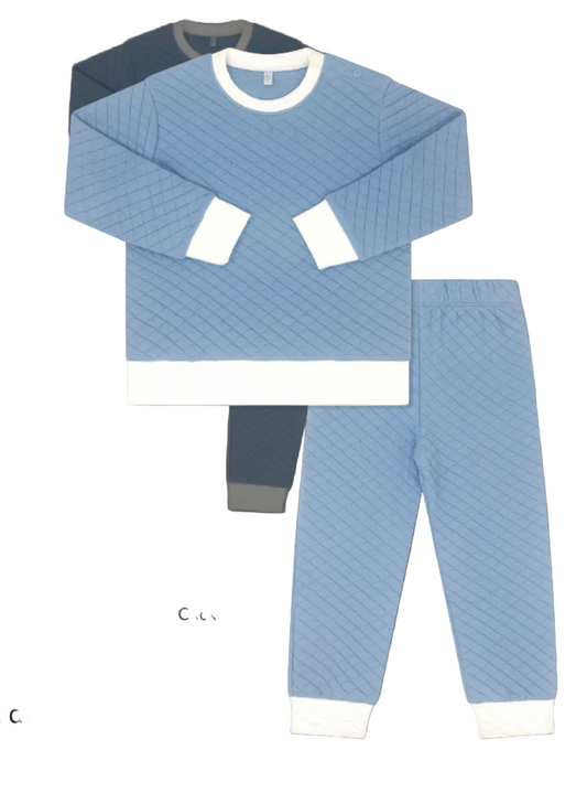 Harris Quilted Playsuit in Baylor Blue