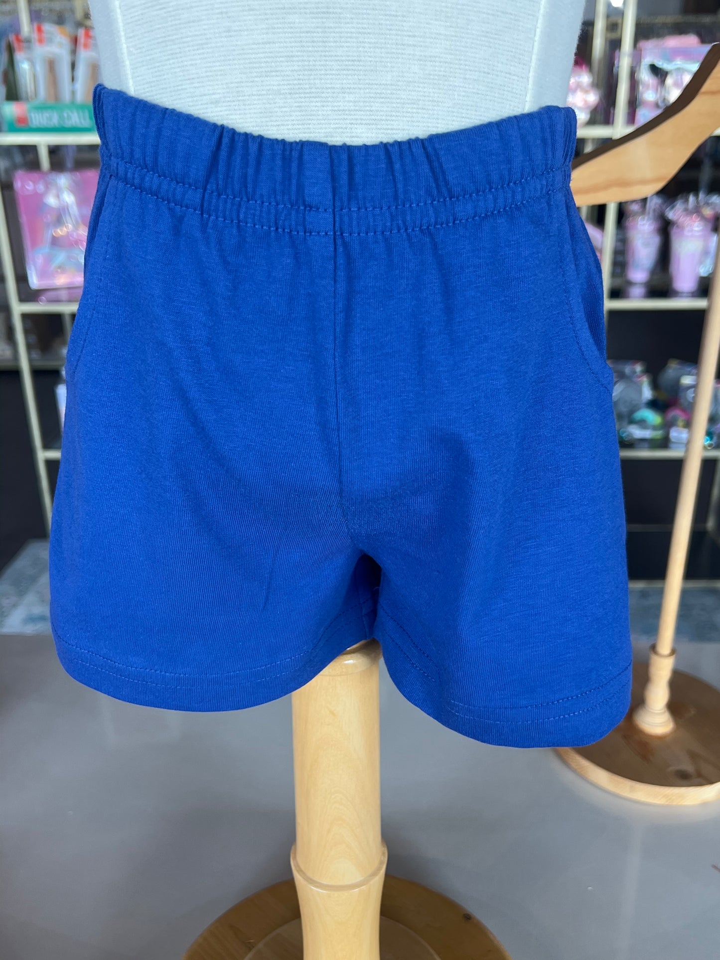 Navy Jersey Short With Pockets