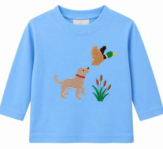 Dog with Mallard & Cottontails LS