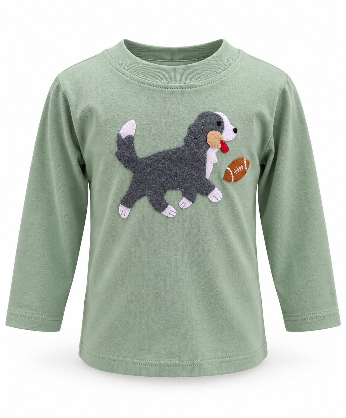 Boys Long Sleeve Dog with Football Tee