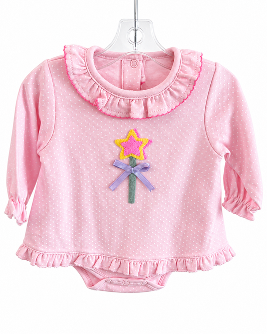 Heart Wand Ruffle Onesie