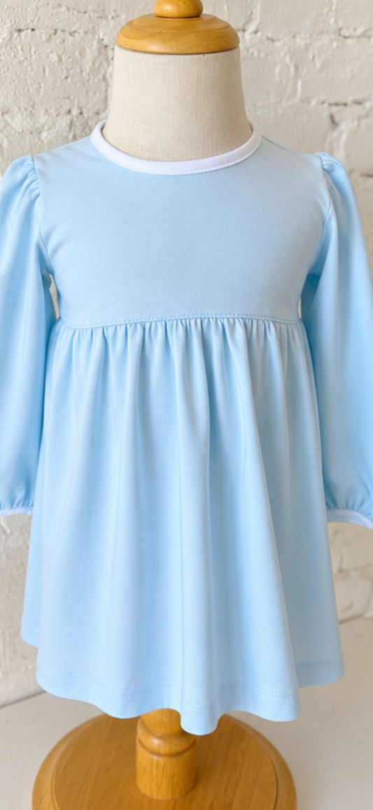 Solid Light Blue Pop Over Bubble with White Trim