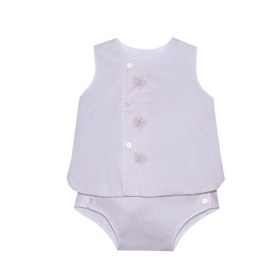 Pink Blanche Diaper Set - Butterflies