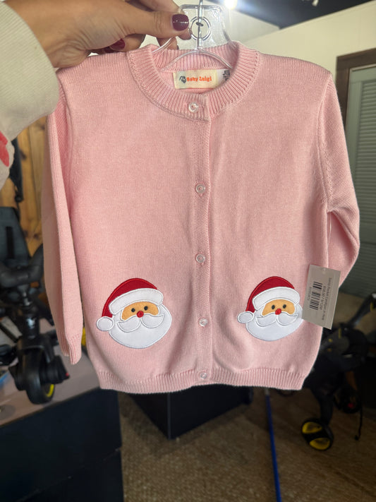 Santa Pocket Cardigan in Pink
