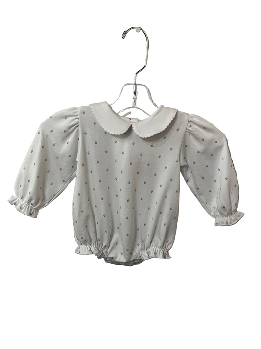 White With Rose Print Bubble