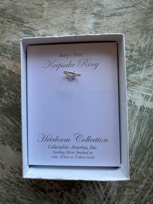 Sterling Silver with Gold Finish Baby Ring