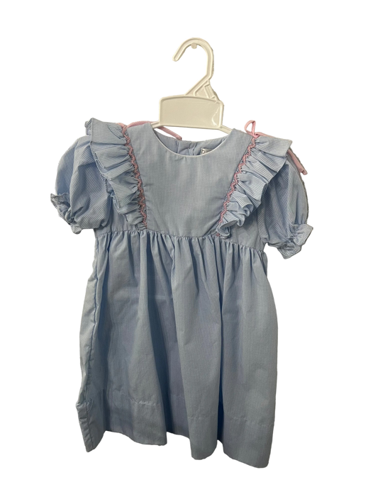 Blue Dress With Pink Bows