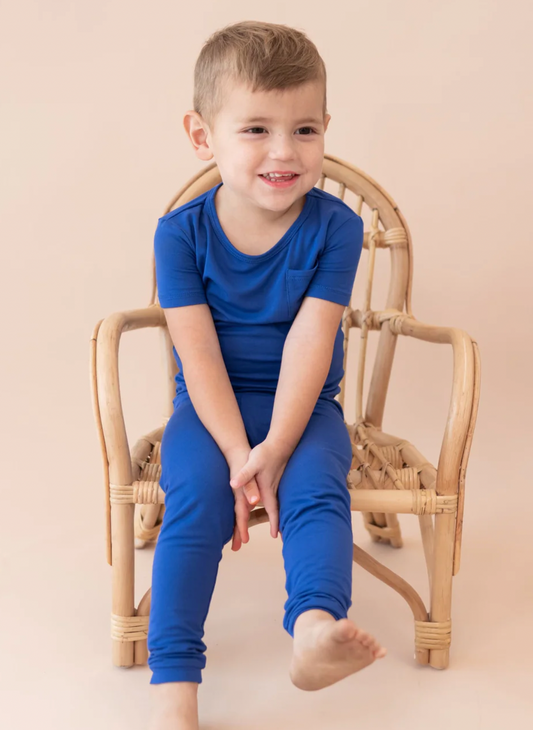 Kyte Short Sleeve Pajamas in Royal