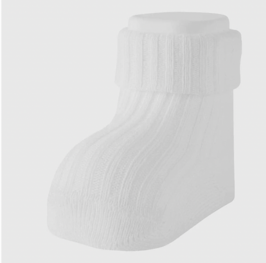 Carlomagno Folded Cuff Newborn Scottish Yarn Socks