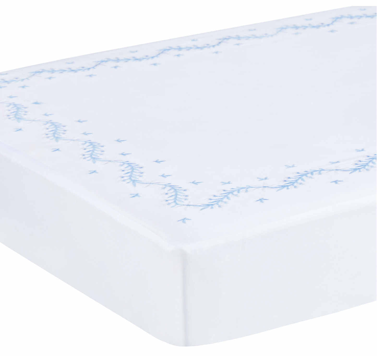 Little English- Embroidered Crib Sheet - Sky